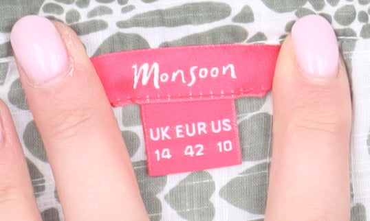 Monsoon Women's Green Floral Blouse Size 14