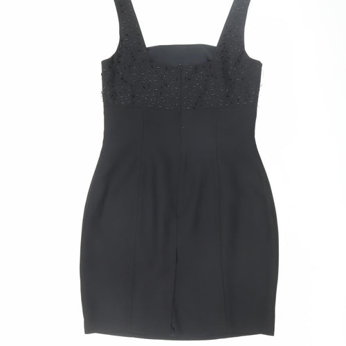 Principles Petite Black Sheath Dress, 12, Beaded, Party, Women's