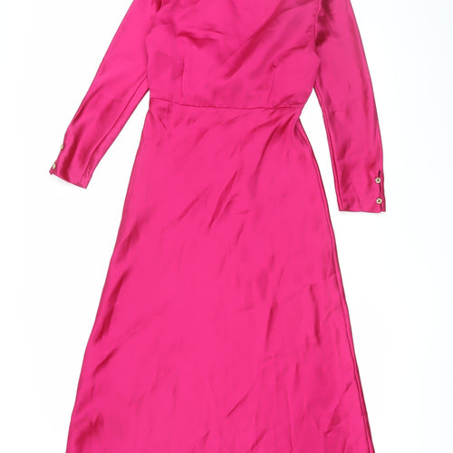 Zara Women's Pink Long Wrap Dress XS
