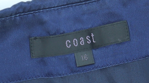 Coast Women's Blue Silk Strapless Cocktail Dress 16