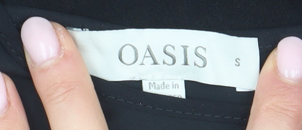 Oasis Women's Black 3/4 Sleeve Boat Neck Blouse