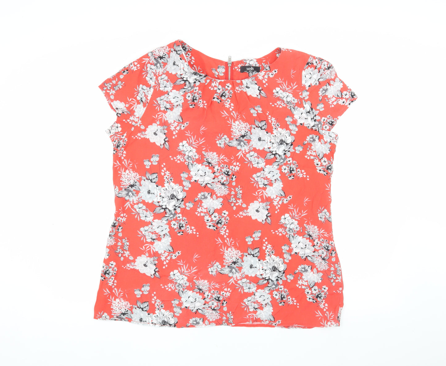 Wallis Women's Red Floral Tunic Blouse Size 16