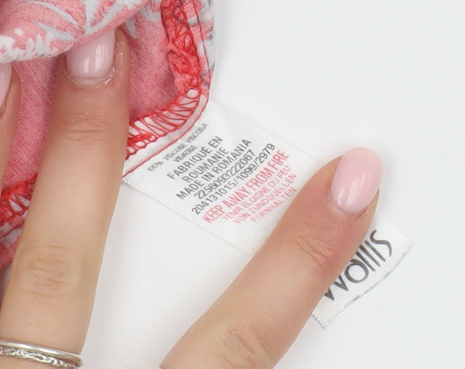 Wallis Women's Red Floral Tunic Blouse Size 16