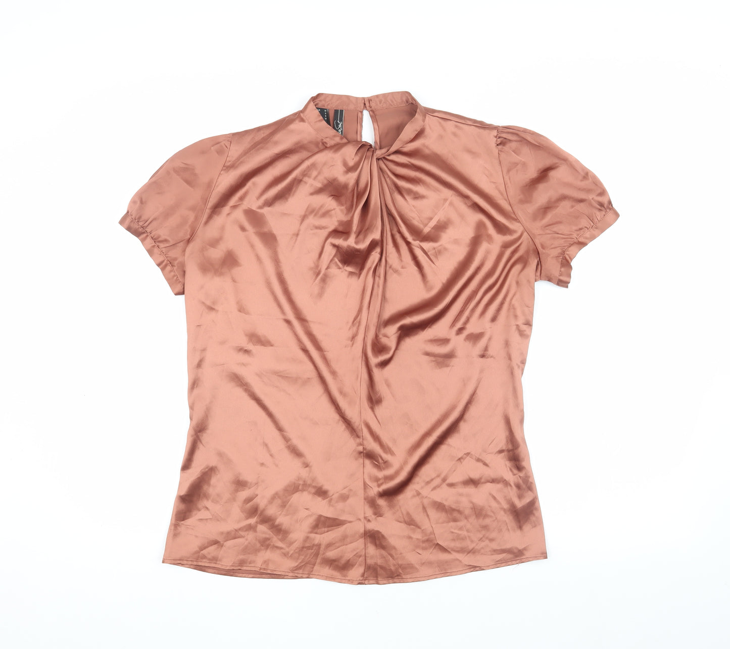 Mango Women's Brown Satin Blouse Size 12