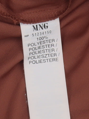 Mango Women's Brown Satin Blouse Size 12