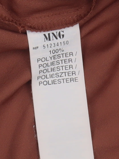 Mango Women's Brown Satin Blouse Size 12