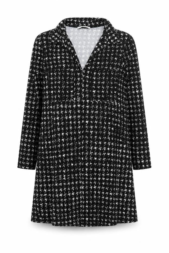 Front view of Mango Basics Women's Black Collared Dress, size S