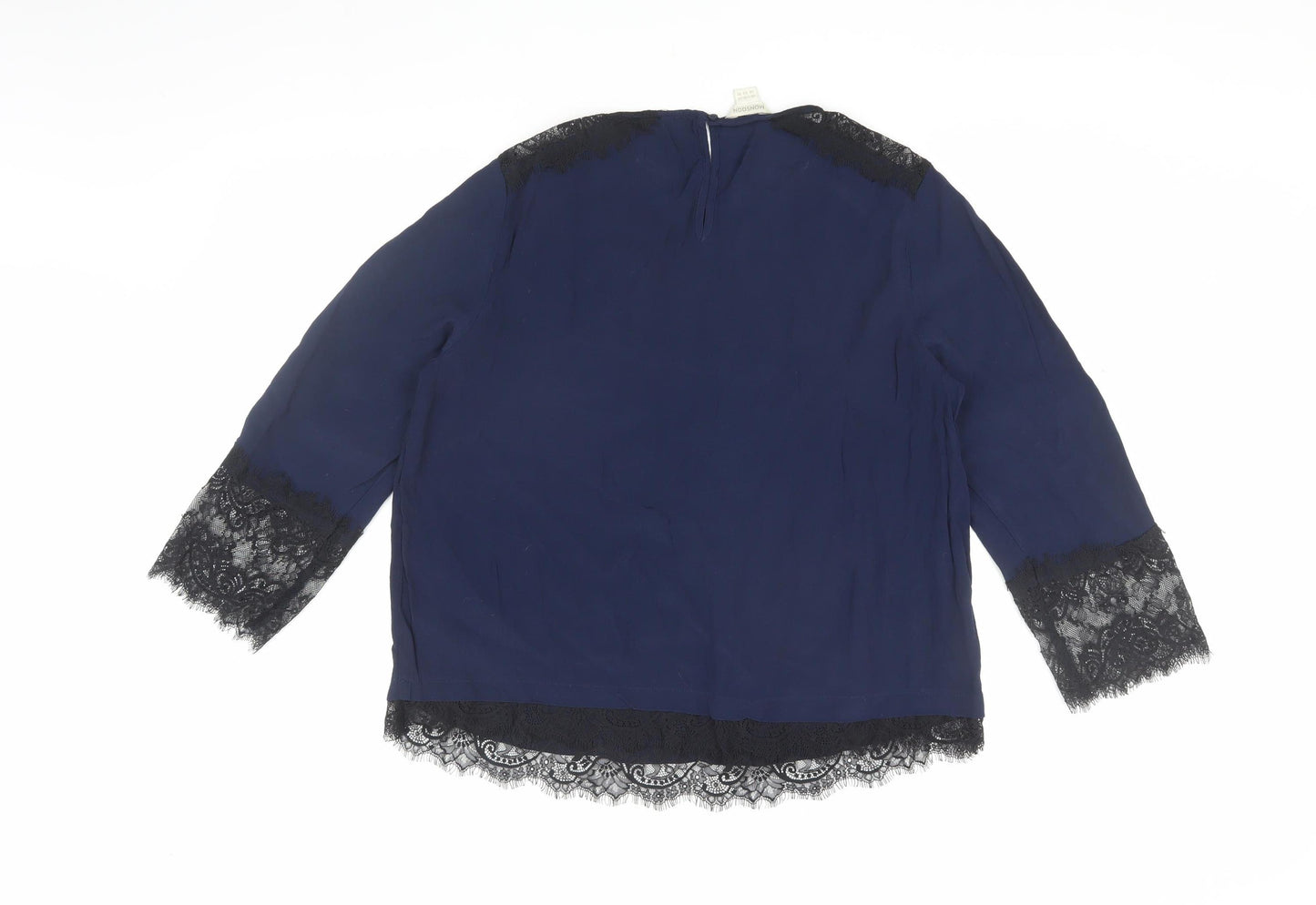 Monsoon Women's Blue Lace Accent Blouse Size 14