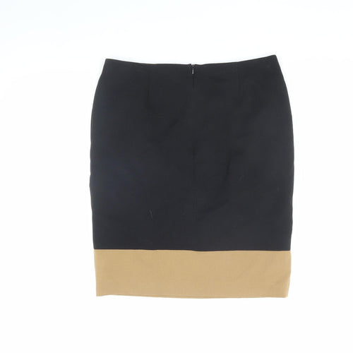 Monsoon Women's Black Beige Knee Length Pencil Skirt Size 10