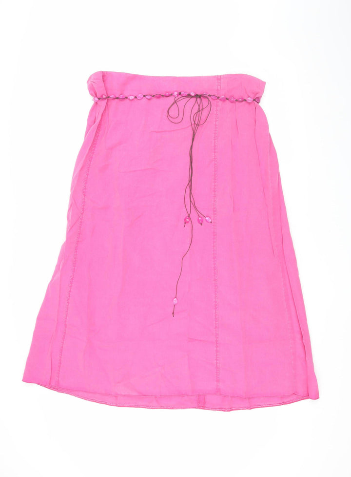 Ann Harvey Pink A-Line Women's Skirt - Size 22, Beaded Accents