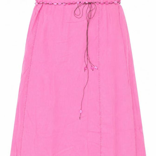 Ann Harvey Pink A-Line Women's Skirt - Size 22, Beaded Accents
