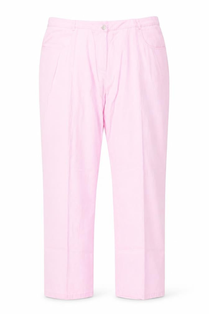 Ann Harvey Women's Pink Straight Tencel Trousers Size 20