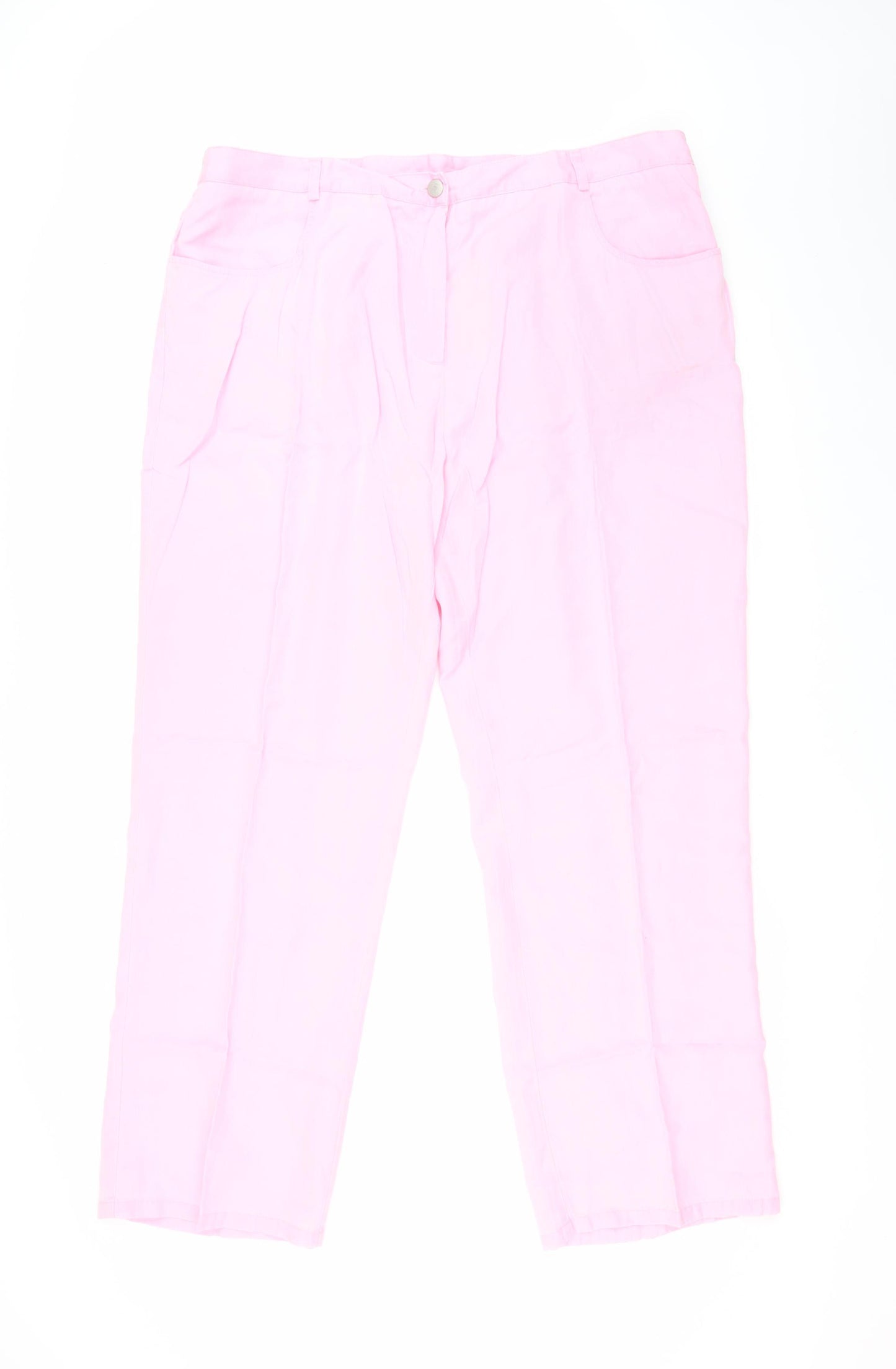 Ann Harvey Women's Pink Cropped Trousers, Size 20