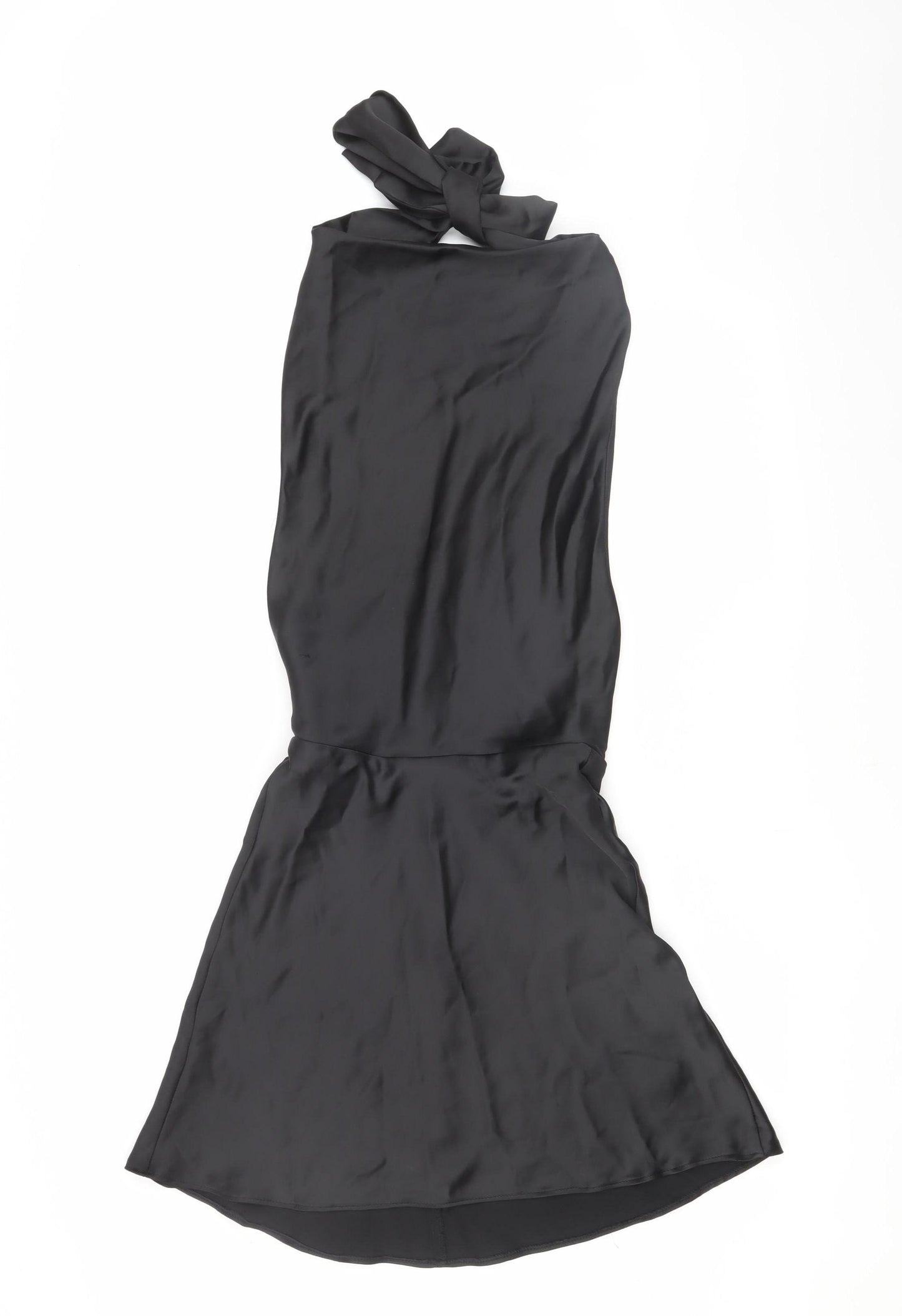 Zara Women's Black XS Sheath Dress, Halter Neck, Elegant