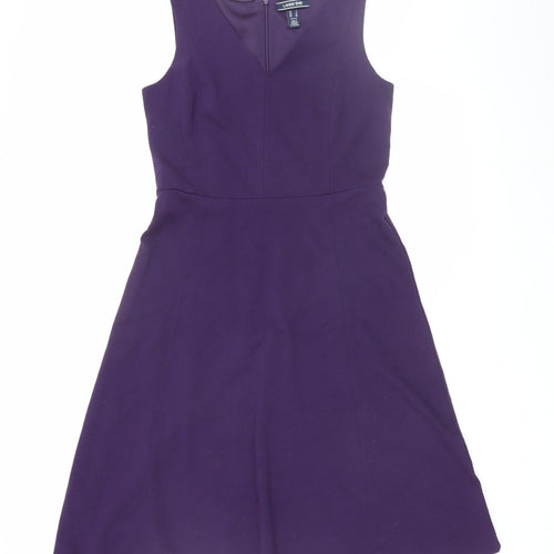 Lands' End Women's Purple Fit & Flare Dress, Size 12 Petite