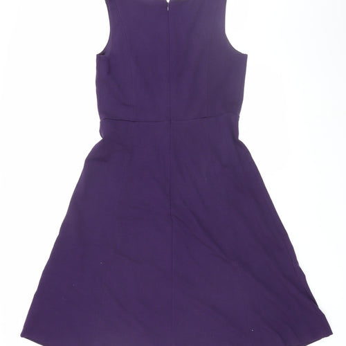 Lands' End Women's Purple Fit & Flare Dress, Size 12 Petite