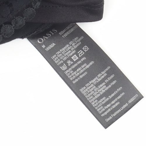 Oasis Black Lace Tunic Blouse, Women, Medium