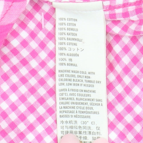 Hollister Women's Pink Check Button-Up Shirt, L