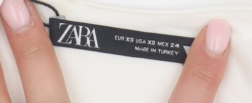 ZARA Women Ivory XS Halter Blouse Summer Fashion