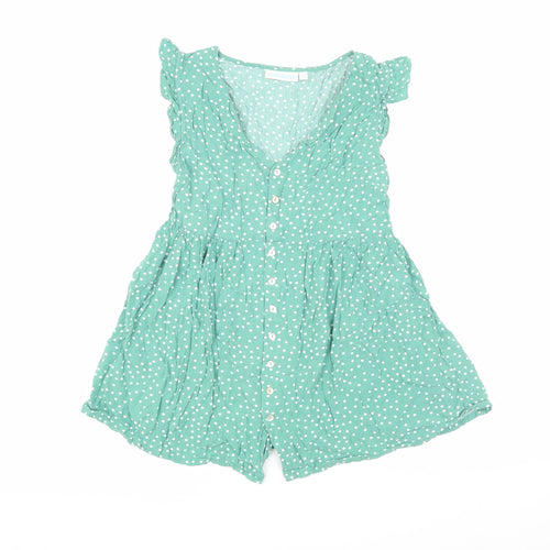 JoJo Maman Bébé Women's Green Polka Dot Tunic Blouse, S
