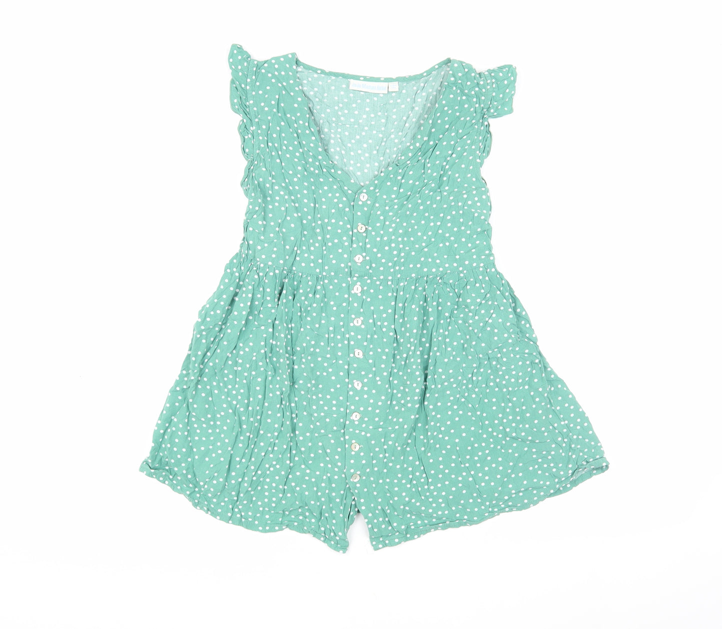 JoJo Maman Bébé Women's Green Polka Dot Tunic Blouse, S