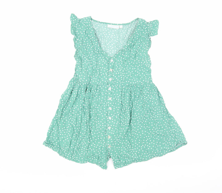 JoJo Maman Bébé Women's Green Polka Dot Tunic Blouse, S