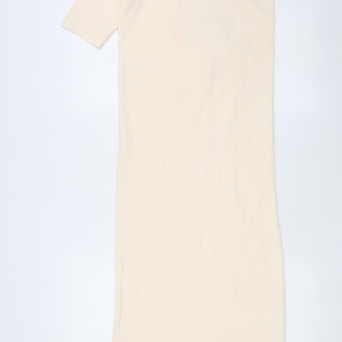 Zara Women's Ivory Midi Bodycon Dress S