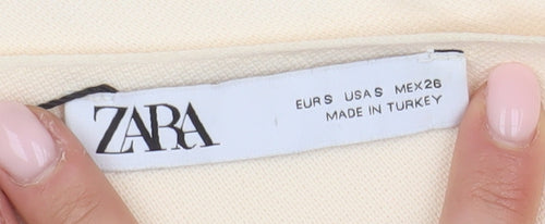 Zara Women's Ivory Midi Bodycon Dress S