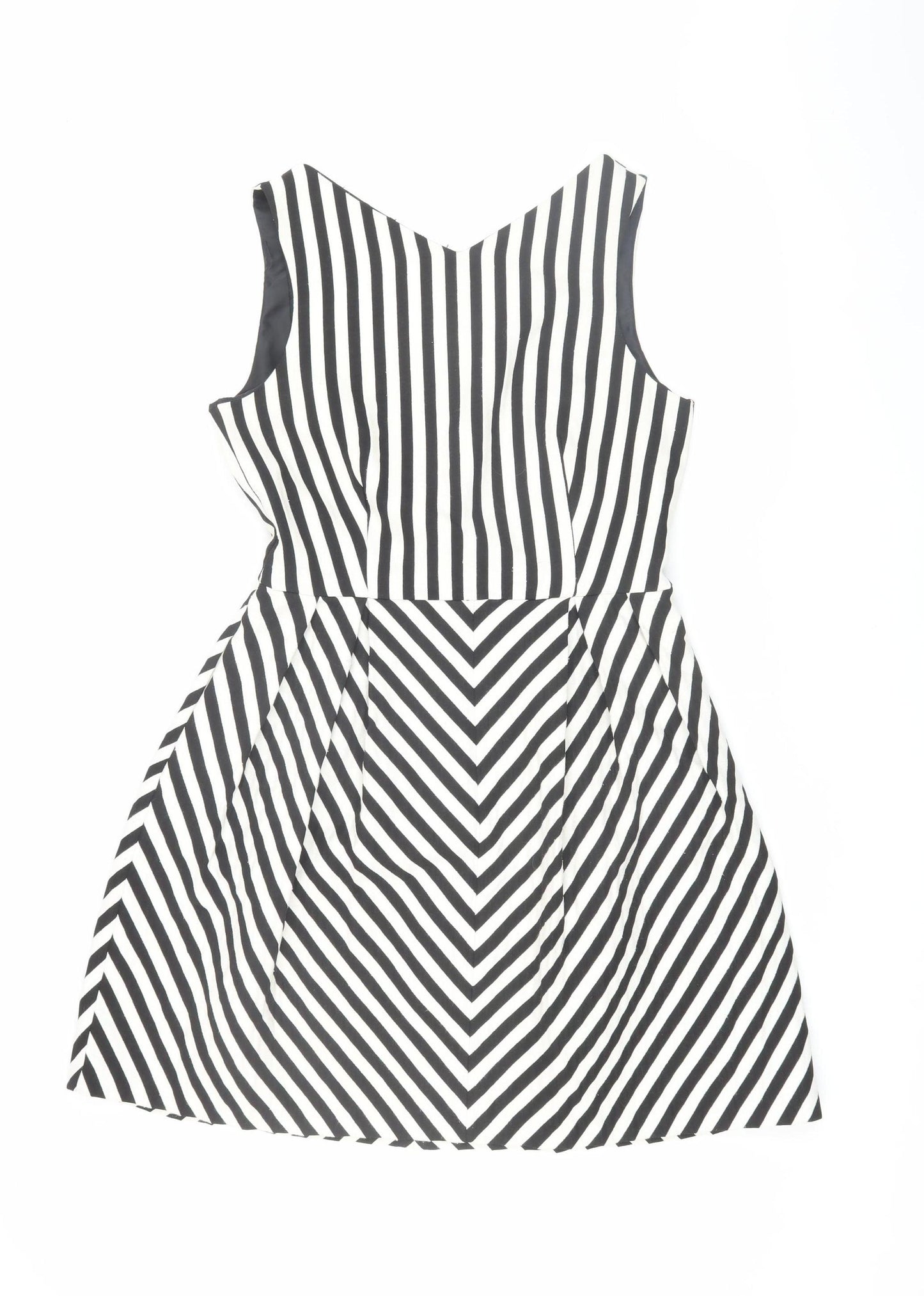 Zara Basic Women’s Striped A-Line Dress, Black L