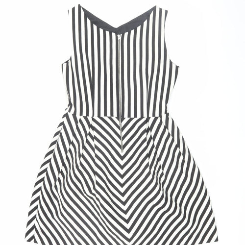 Zara Basic Women’s Striped A-Line Dress, Black L