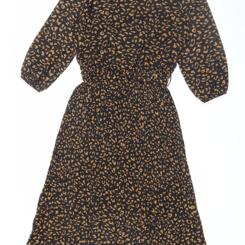 Modissima Women's Black Midi A-Line Dress L