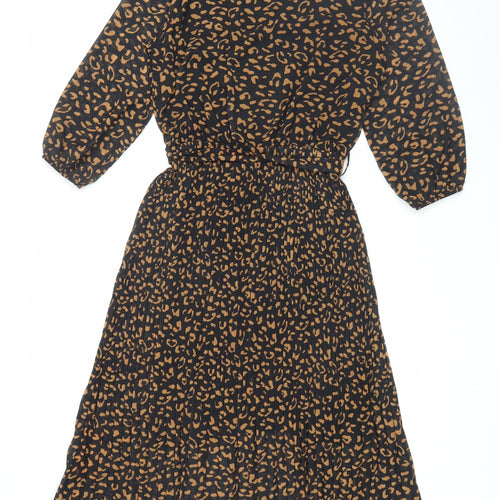 Modissima Women's Black Midi A-Line Dress L
