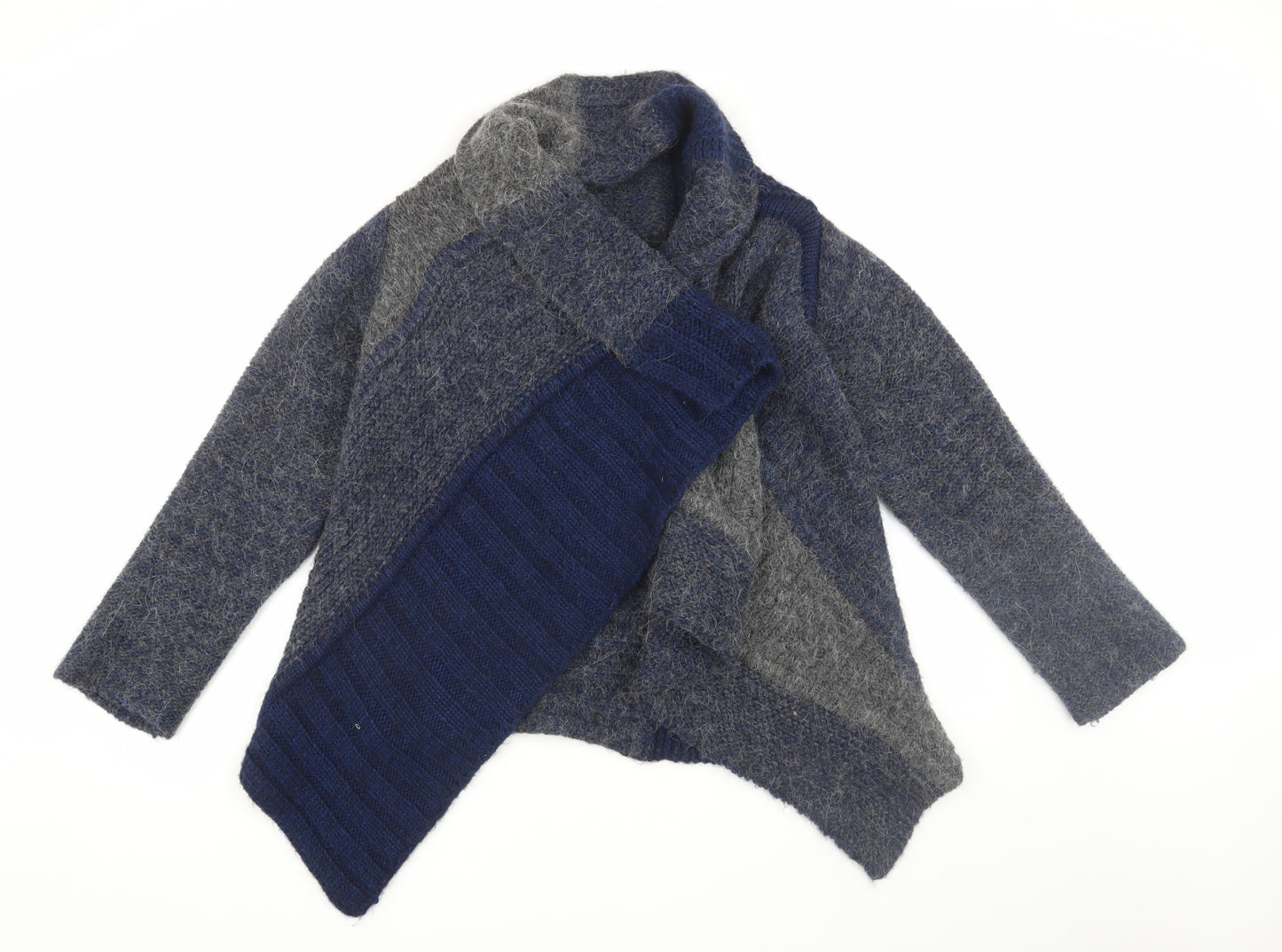 Next Women's Blue Grey Knit Jacket Size 2 Casual Style