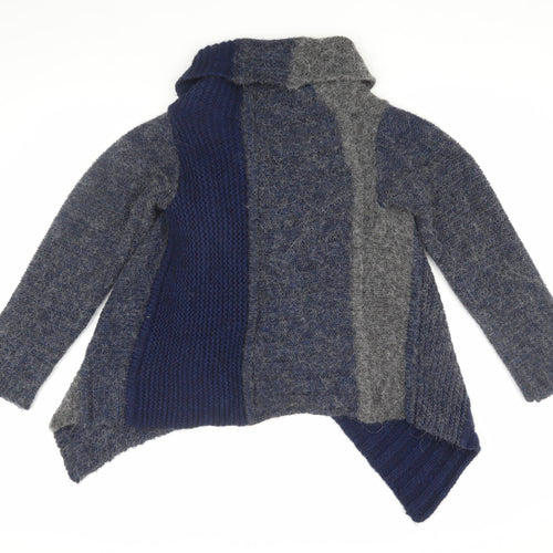 Next Women's Blue Grey Knit Jacket Size 2 Casual Style
