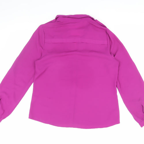 Oasis Pink Women's Blouse Size 12 - Collared, Buttoned