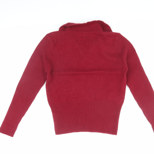 Marks and Spencer Women's Red Collared Knit Jumper, Size 10