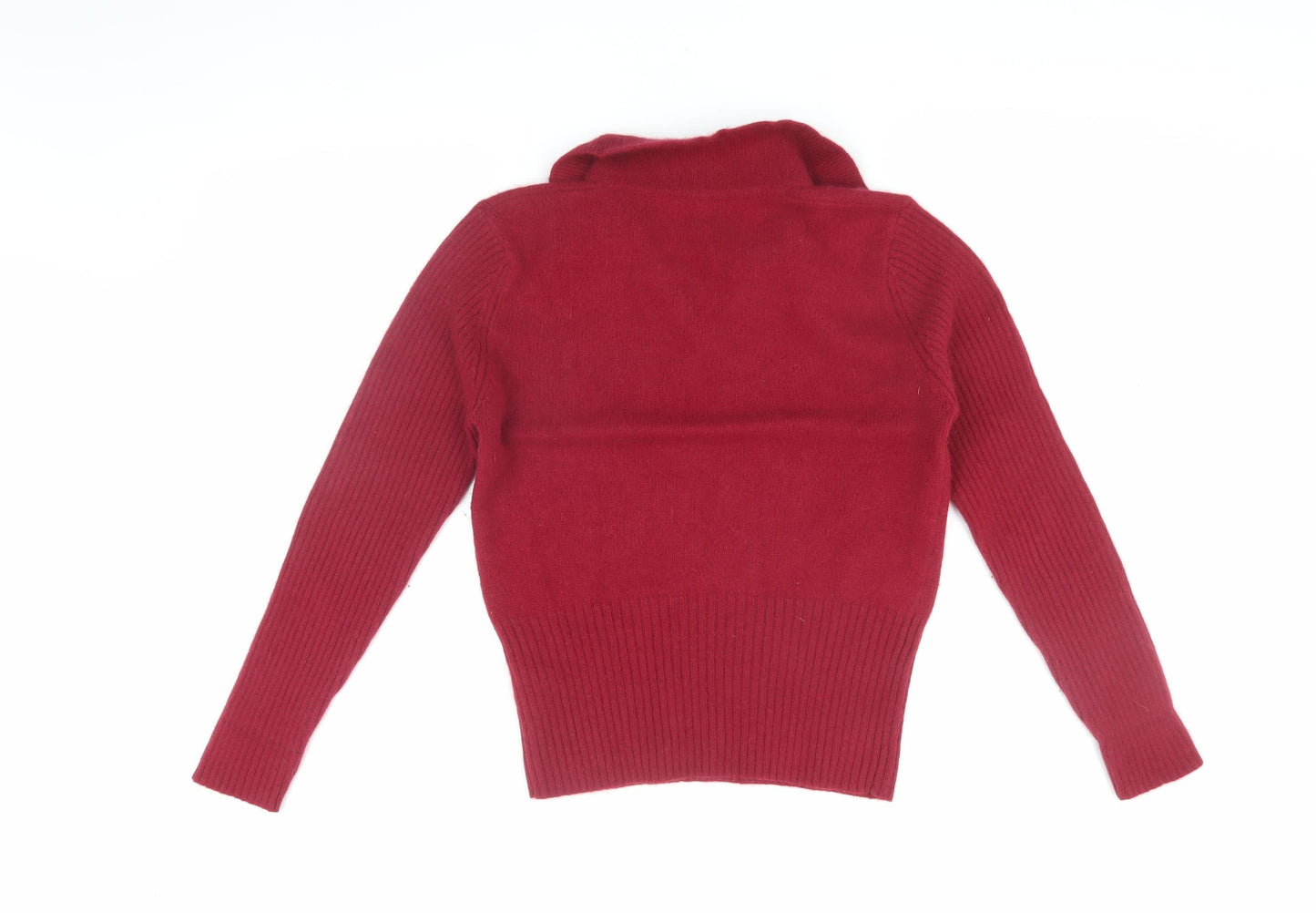 Marks and Spencer Women's Red Collared Knit Jumper, Size 10