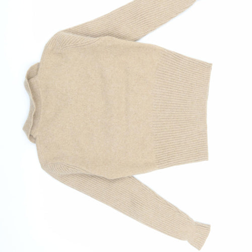 Marks & Spencer Women's Beige Collared Pullover Jumper