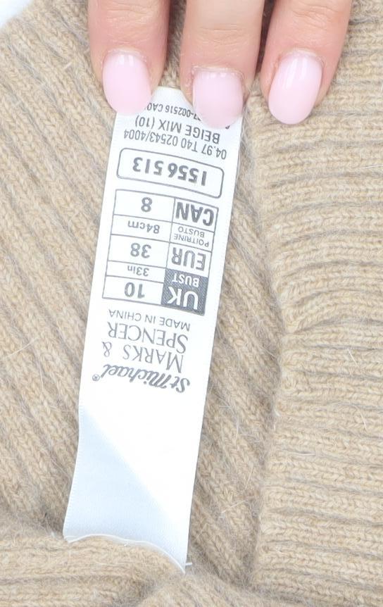 Marks & Spencer Women's Beige Collared Pullover Jumper