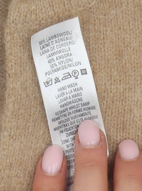 Marks & Spencer Women's Beige Collared Pullover Jumper