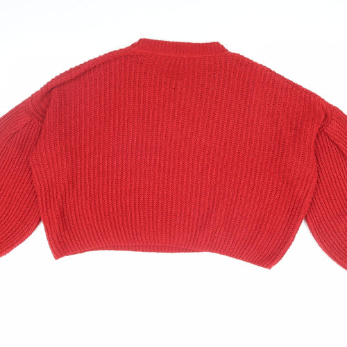 Nobody's Child Women's Red V-Neck Pullover Jumper, Size S