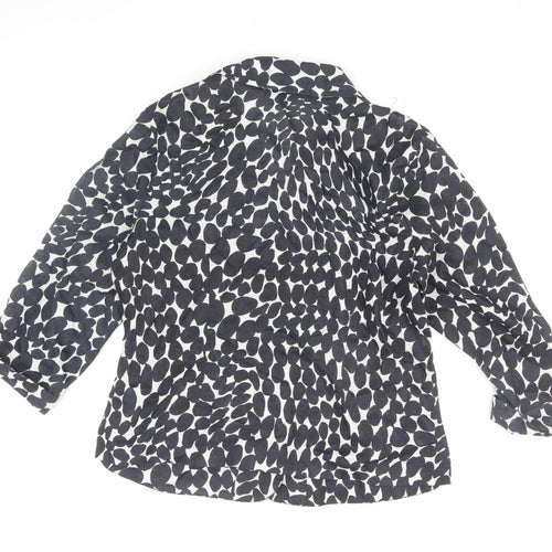 Anne Carson Women's Black Geometric Blouse L