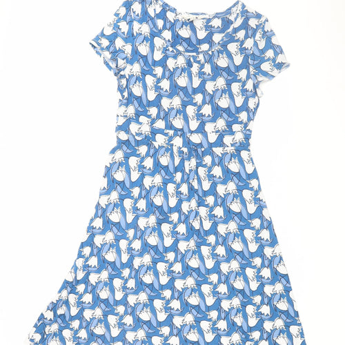 Seasalt Cornwall Women's Blue Floral A-Line Dress Size 12
