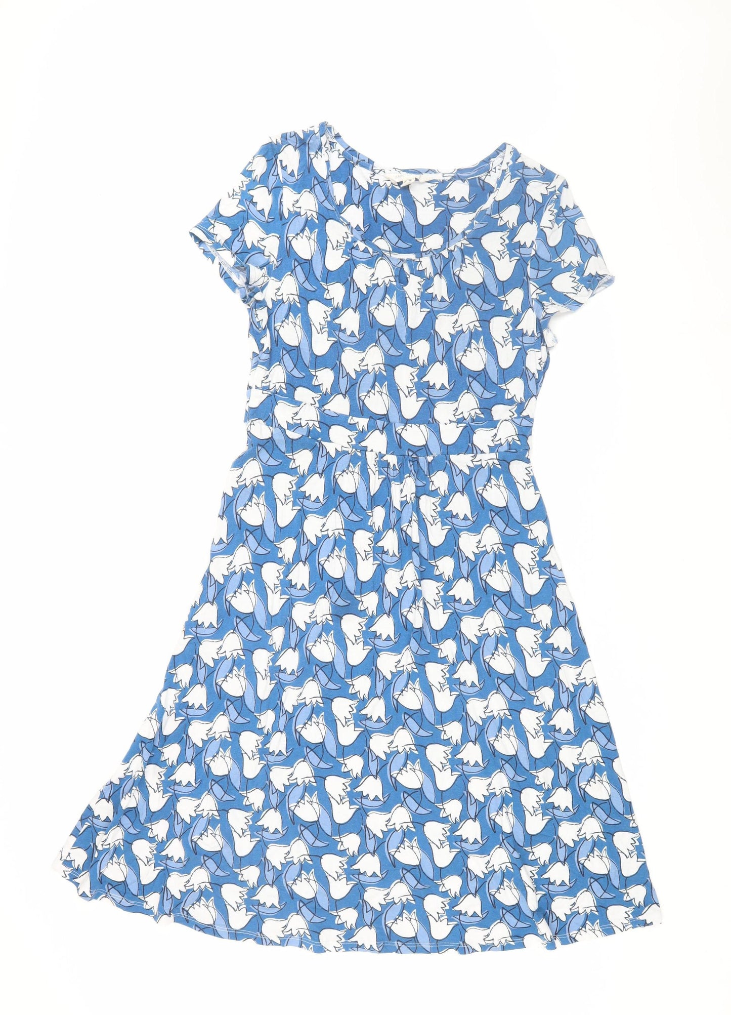 Seasalt Cornwall Women's Blue Floral A-Line Dress Size 12