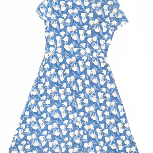 Seasalt Cornwall Women's Blue Floral A-Line Dress Size 12