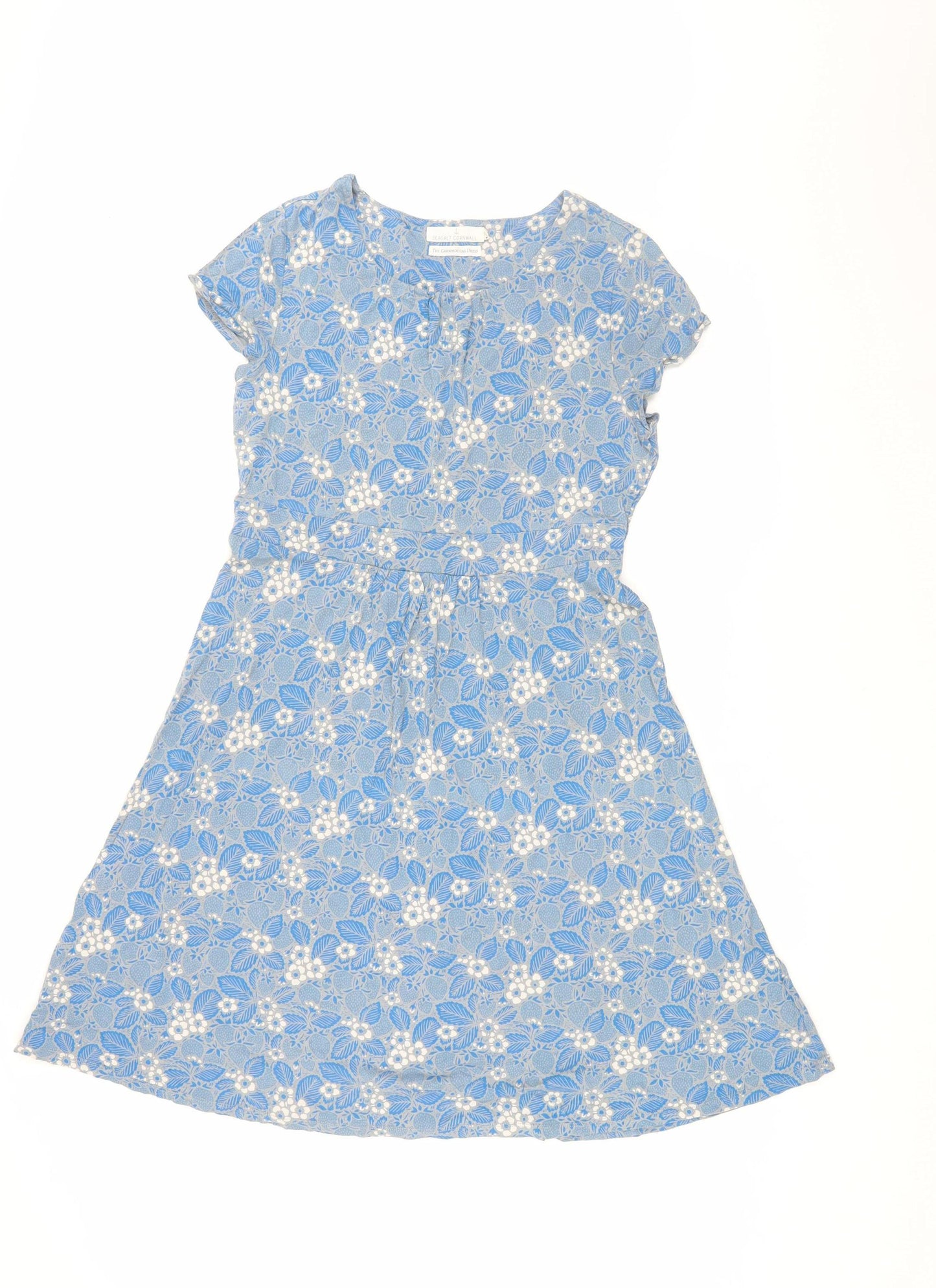 Seasalt Cornwall Women's Blue Floral A-Line Dress Size 14