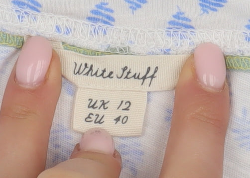 White Stuff Women's Blue Floral Long Sleeve Blouse