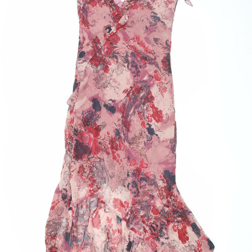 Light Before Dark Women's Pink Asymmetric Midi Dress S