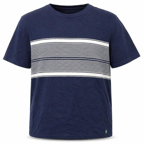 Buckley Mens Blue Striped T-Shirt XL Crew Neck