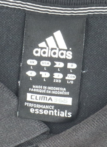 Adidas Men's Black Polo, Size L, Golf Sportswear